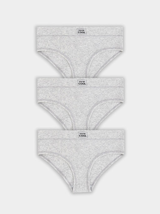 Трусы слипы женские серые в наборе, 3 шт