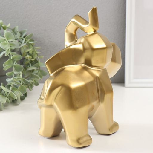 Фигурка керамика «Геометрия. Слоник», золото, 10×20×21.5 см