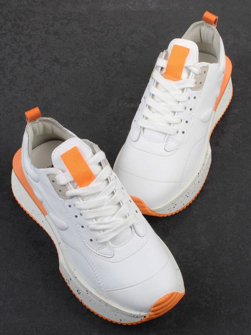 04-S77-42 WHITE Кроссовки женские (натуральная кожа) - Фабричный китай фото 12