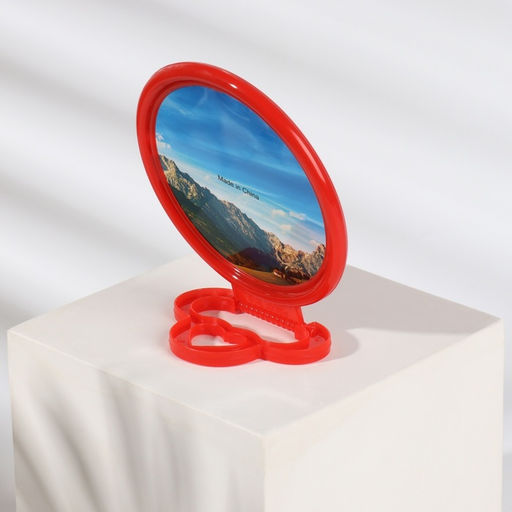 Цена за 10 шт. Зеркало настольное, круглое, настенное, 11.5×17.8 см, (d=9.5 см), МИКС