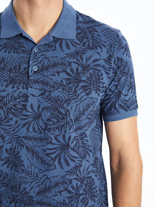 Polo Yaka K?sa Kollu Desenli Pike Erkek Ti??rt