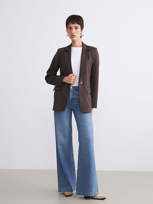 Krep Kad?n Blazer Ceket