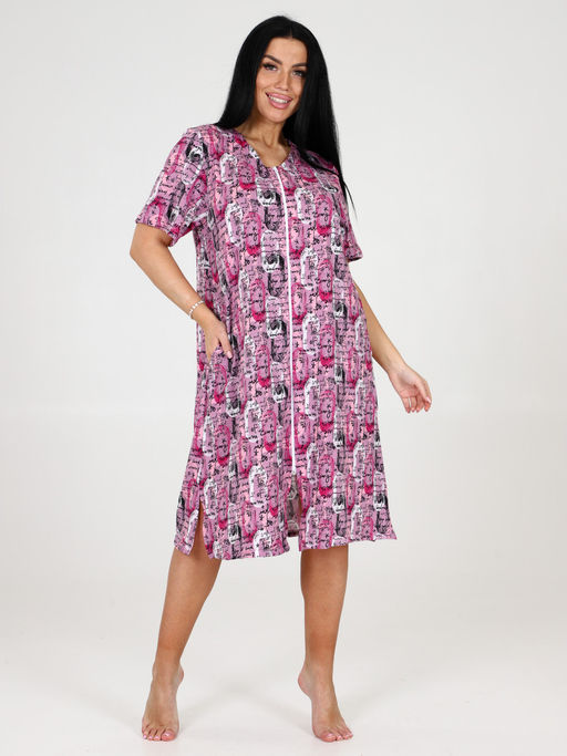 1501 ХАЛАТ ЖЕНСКИЙ (Розовый) - А-дина фото 2