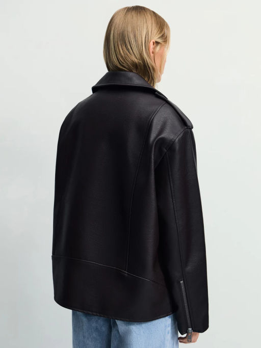 Куртка-косуха прямого силуэта из искусственной кожи / Zarina  фото 7