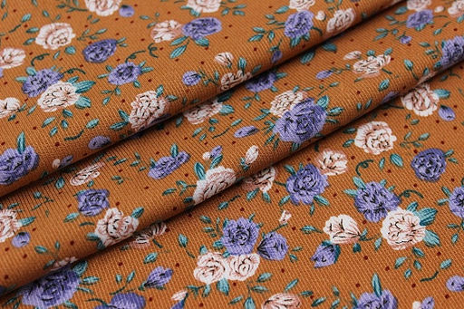 Плательная вискоза Винтажные розочки цв.карамельный, ш.1.45м, вискоза-100%, 135гр/м.кв - Купава фото 6
