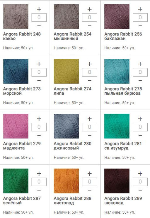 Цена за 10 мотков пряжи ANGORA RABBIT 400