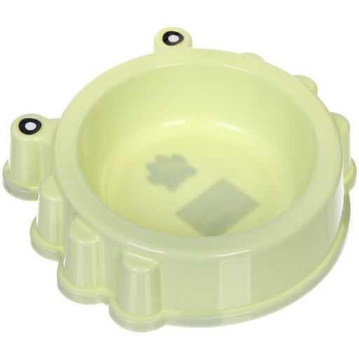 Цена за 2 шт. Миска пластиковая с металлической чашкой "Колор-Лягушка" 20*5см цвет нежно-зеленый/250мл