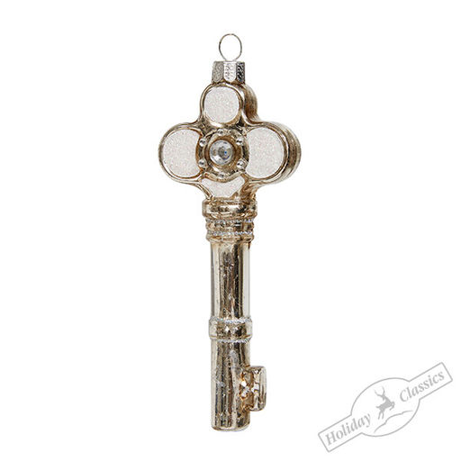 Ключик серебряный винтаж (стекло) 4,5х2х12 см