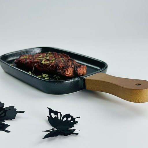 235-038 Прямоугольное блюдо 29см с ручкой BLACKWOOD в под.уп.(х24)Фарфор