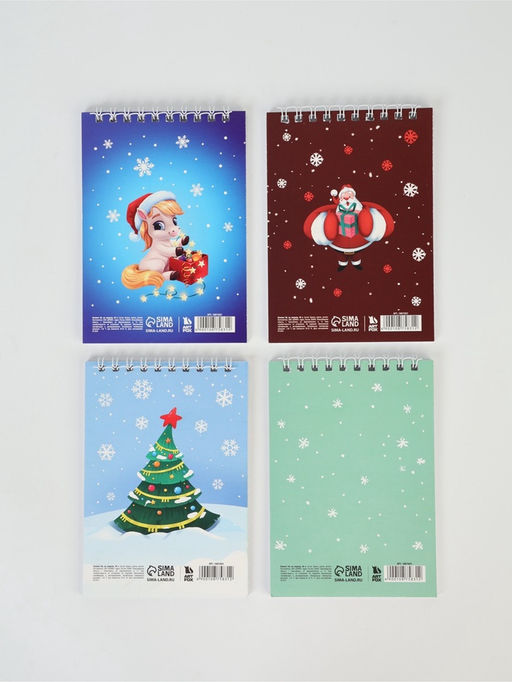 Цена за 8 ш. Блокнот А6, 40 л. мягкая обложка, на гребне Волшебного праздника МИКС