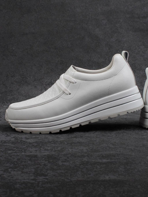 03-A1011-9 WHITE Полуботинки спортивные женские (натуральная кожа)