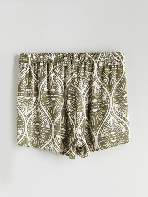 Beli Lastikli Desenli Kad?n ?ort Pijama Alt?