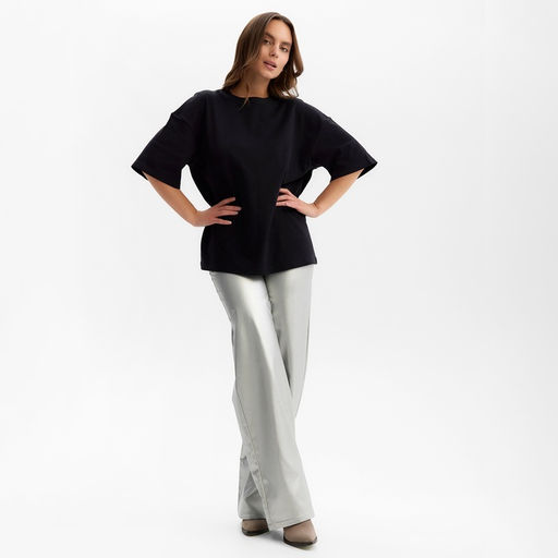 Футболка женская MIST Basic, чёрная, размер L-XL