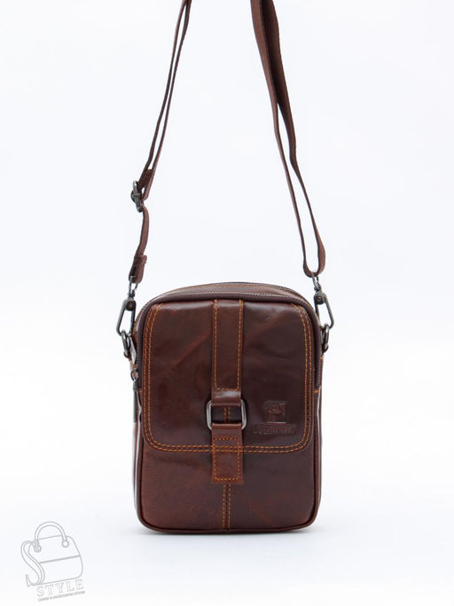 Сумка мужская кожаная 8612S brown Fuzhiniao