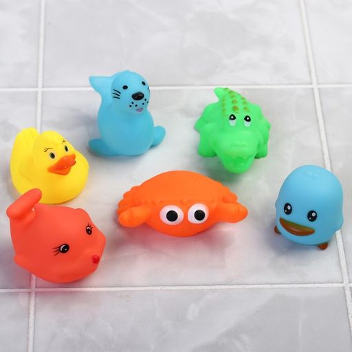 Резиновые игрушки для ванны «Малыши», 6 шт., с пищалкой, Крошка Я