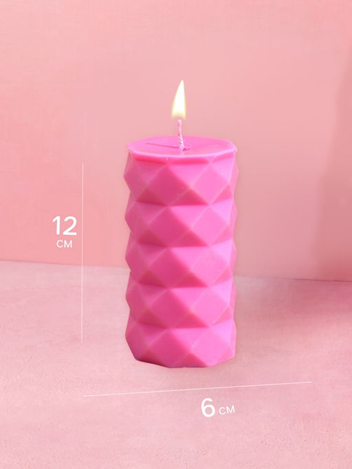 Свеча «Столб ромбики», 6×6×12 см, соевый воск, МИКС