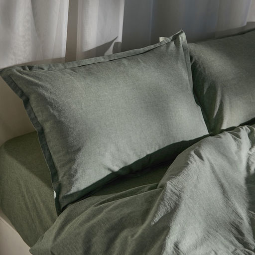 Простыня евро SL Home Деним, 245280 см, оливковая, жатый хлопок - Sima-land home фото 5