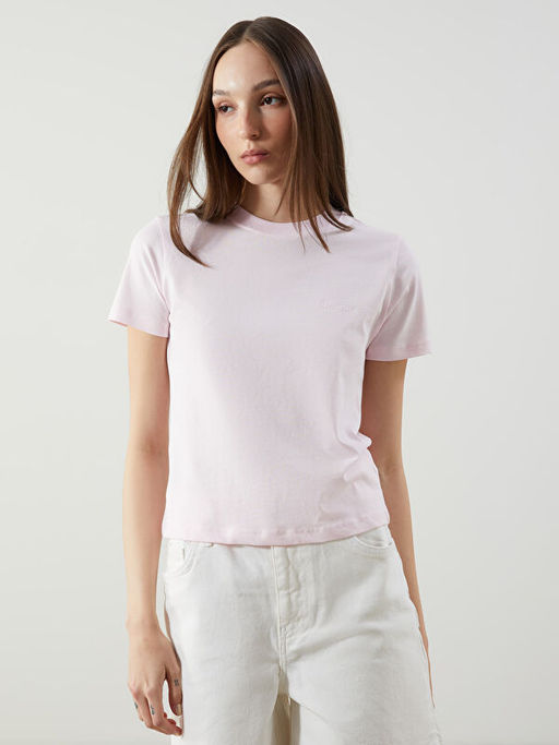 Bisiklet Yaka Nak??l? Kad?n Ti??rt