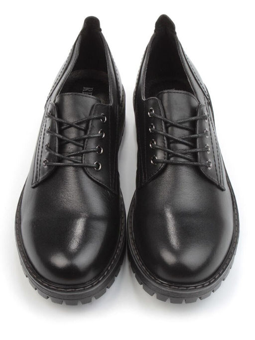 03-DYL75-1 BLACK Полуботинки женские (натуральная кожа)