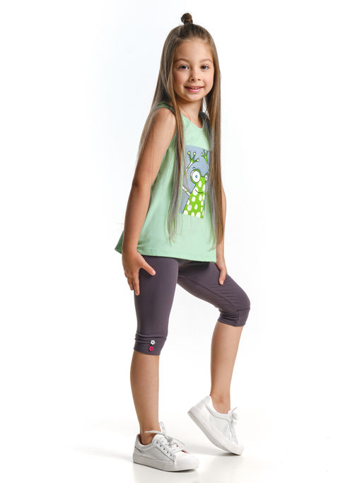 Комплект для девочки с принтом UD 6428/1690 св.зеленый - Mini maxi фото 2