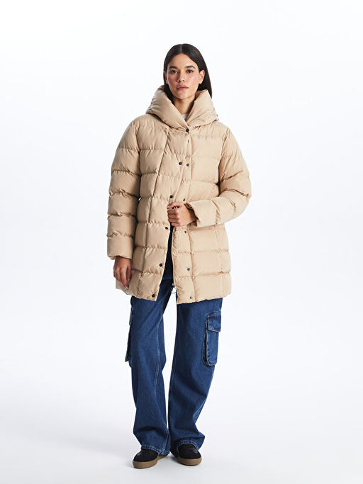 Kad?n Kap??onlu D?z ?i?me Mont - Waikiki фото 3