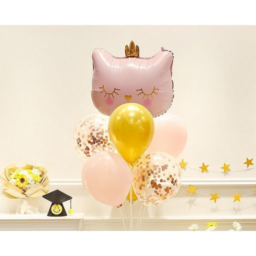 Воздушный шар фольгированный 32" «Кошечка-королева розовая»