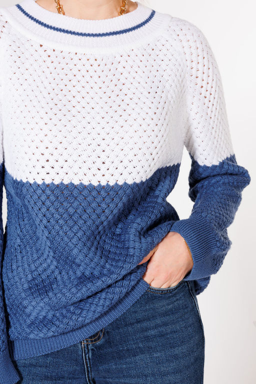 Джемпер KOKOdea 21-027 бело-синий  фото 3