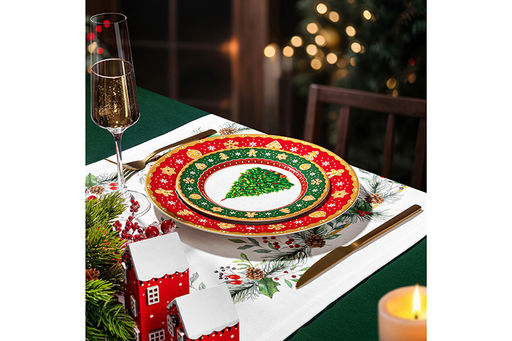 Набор тарелок для десертов 2 пр. 19*19*2 см Новогодняя елка зеленый узор NEW BONE CHINA - Elan gallery фото 13