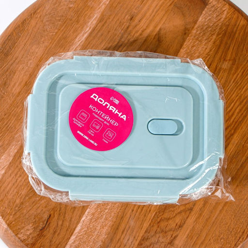 Контейнер Доляна Cook and Freeze, 380 мл, 15×11×5.5 см, с крышкой, жаропрочное стекло, цвет МИКС