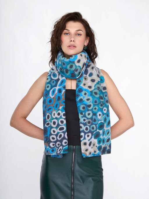 Большой, мягкий, тонкий и очень нежный двусторонний палантин с рисунком - Tantino фото 9