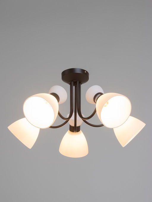 Люстра 20135/5BK, 5×60 Вт, E27, 60×60×32 см, белый/чёрный