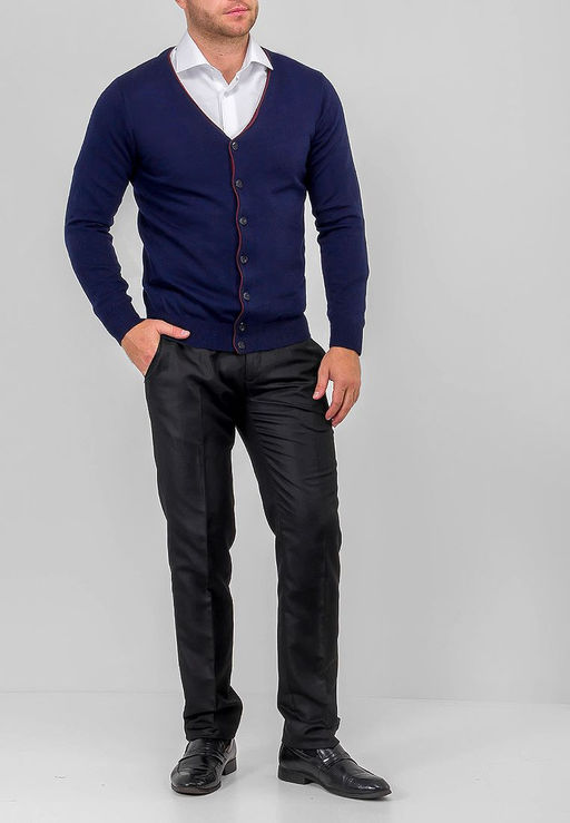 Кардиган мужской GREG G135-12-цв.планка D2 (т.синий)  фото 3