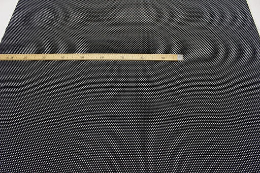 Штапель Белый горох (3мм) цв.черный, ш.1.44м, вискоза-100%, 90гр/м.кв - Купава фото 5