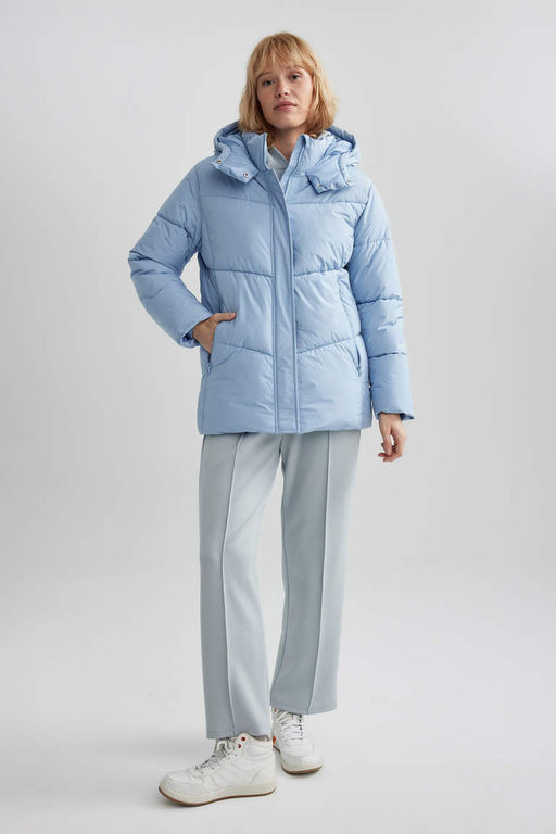 Водонепроницаемое пальто DeFactoFit стандартной посадки с капюшоном и флисовой подкладкой  фото 3