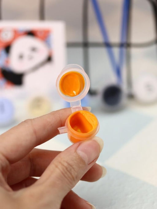 Картина по номерам на подрамнике Draw Me! Panda with a flower, (20*20 см)