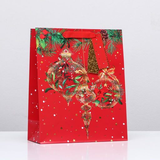 Пакет подарочный Новогодний привет ,люкс 26 х 32 х 12 см - Simaland фото 3