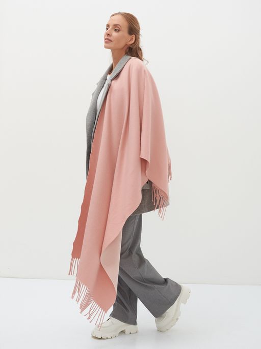 в составе шерсть Большой, мягкий, теплый, двусторонний, двухцветный палантин - Tantino фото 2