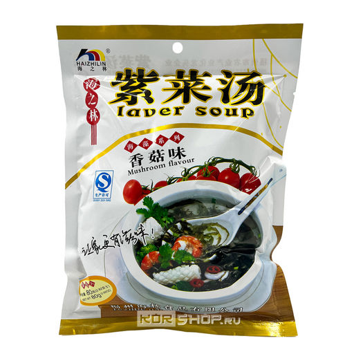 Суп быстрого приготовления с морскими водорослями со вкусом грибов Haizhilin (8 порций), Китай, 80 г Акция