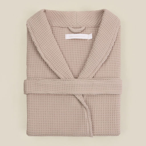 Халат вафельный женский SL HOME: Basic «Саббиа», размер M, хлопок 100%, коричневый