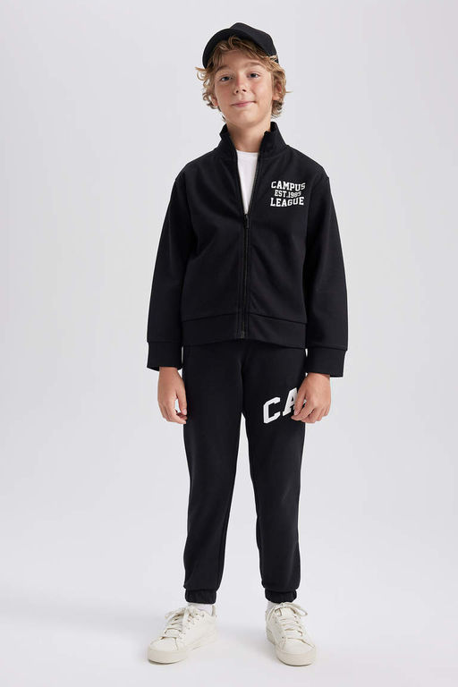 Толстовка на молнии с высоким воротником для мальчиков с принтом - Defacto фото 6