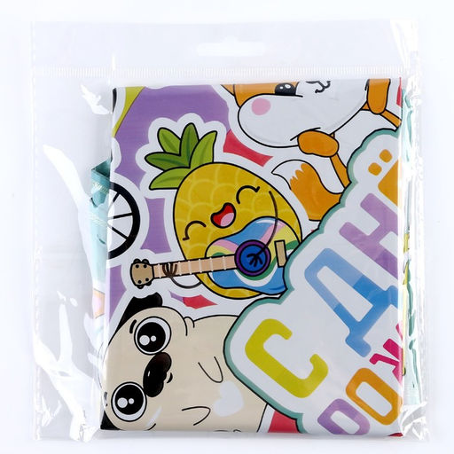 Воздушный шар фольгированный 18" "С Днем рождения", яркие стикеры, круг, с подложкой