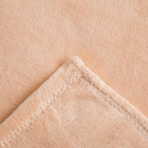 Плед Этель 180*200 см, цв. бежевый, 100% п/э, корал-флис , 220 гр/м2  фото 3