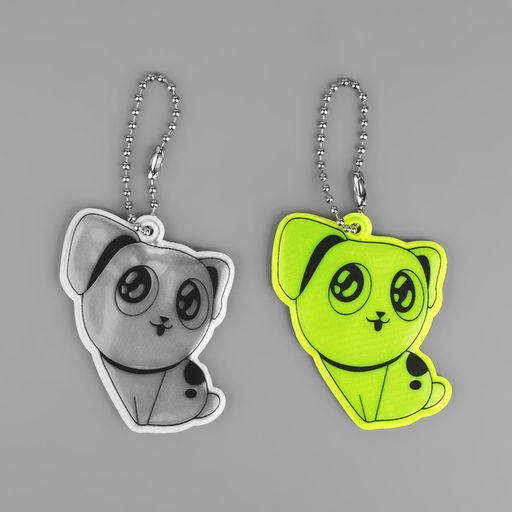 Цена за 8 шт. Светоотражающий элемент «Собачка», двусторонний, 5.5×4.4 см, МИКС