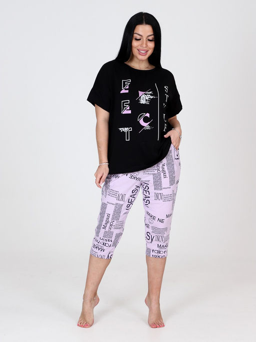 ДК-207 бриджи ДОМАШНИЙ КОСТЮМ (Сиреневая газета) - А-дина фото 2