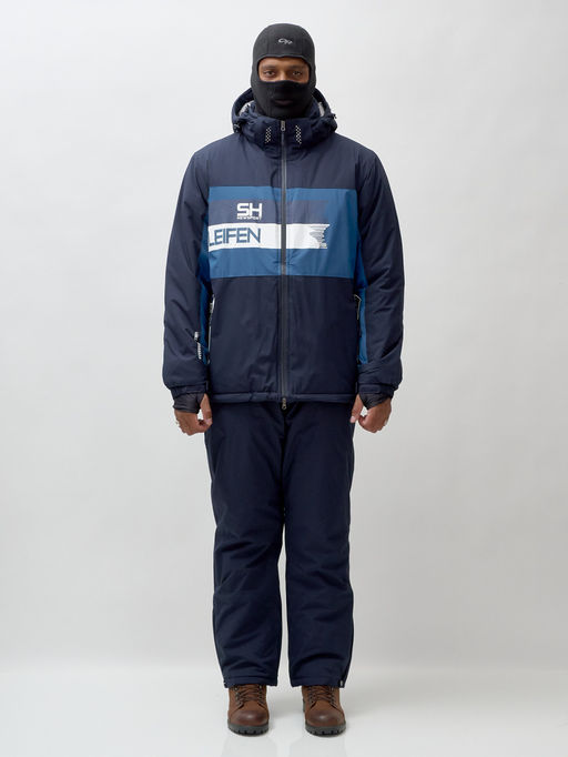 Горнолыжный костюм мужской зимний темно-синего цвета 370TS - Leifensh фото 8