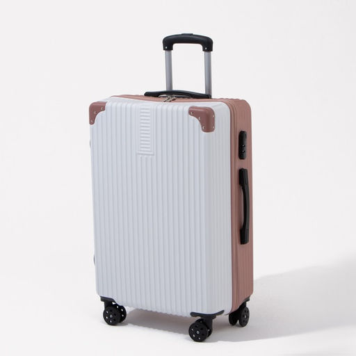 Чемодан большой 26, кодовый замок, цвет белый/розовый - Simaland фото 3