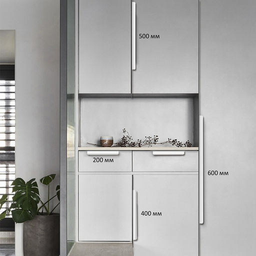 Ручка профильная мебельная торцевая CAPPIO RP100WH, L=500 мм, белая, 4 шт.