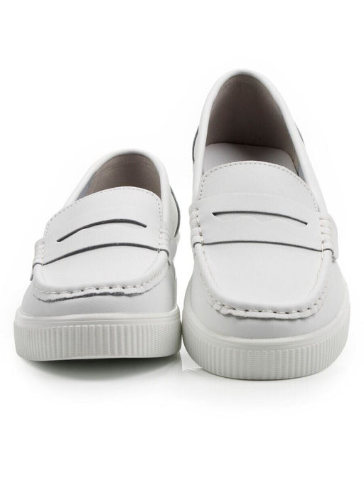 03-YD122-3 WHITE Лоферы женские (натуральная кожа)