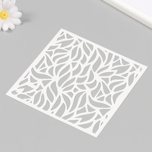 Пластиковый трафарет для творчества «Листья», шаблон, 15×15 см