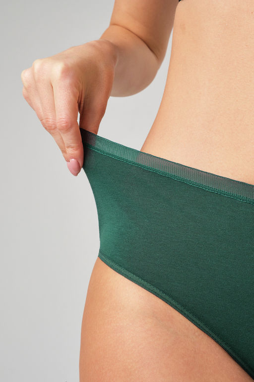 Набор трусов OIRO 0117 женские хлопковые изумруд/синий/бордовый 3 шт